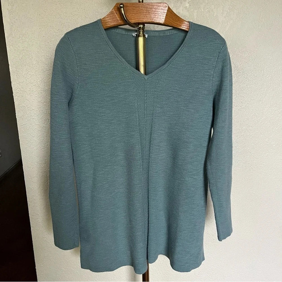 J. JILL ~ Green Cotton Blend  Sweater - Picture 9 of 9